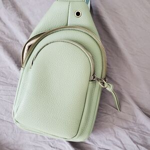 Sugu Fashion Pistachio Vegan Leather Crossbody Bag